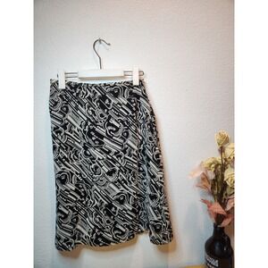 Karl Lagerfeld Japan Art Deco‎ A-Line Skirt 38 Made in Japan NWT Cupro Lined